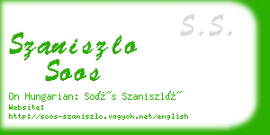 szaniszlo soos business card